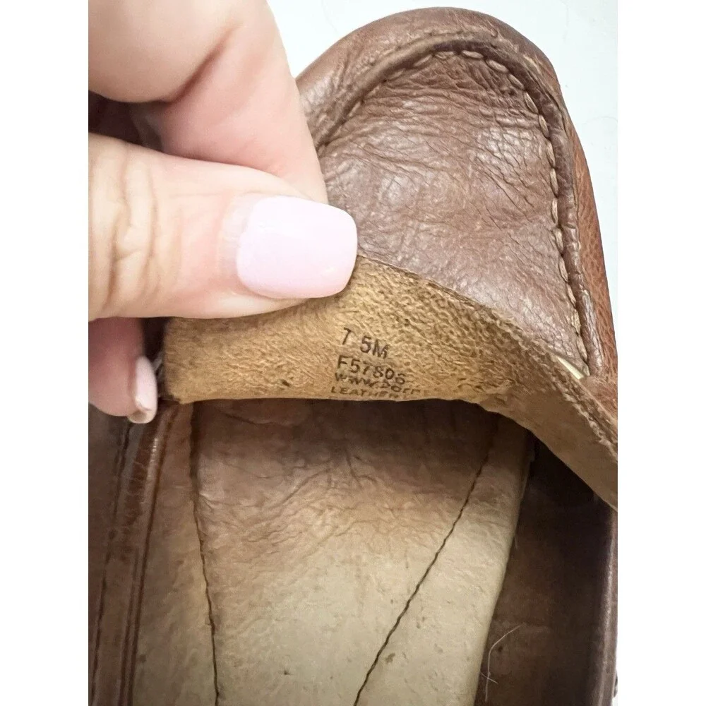 Born Malena Shoes 7.5 Slip On Driving Flat Loafers Brown Leather Horse Bit Comfy